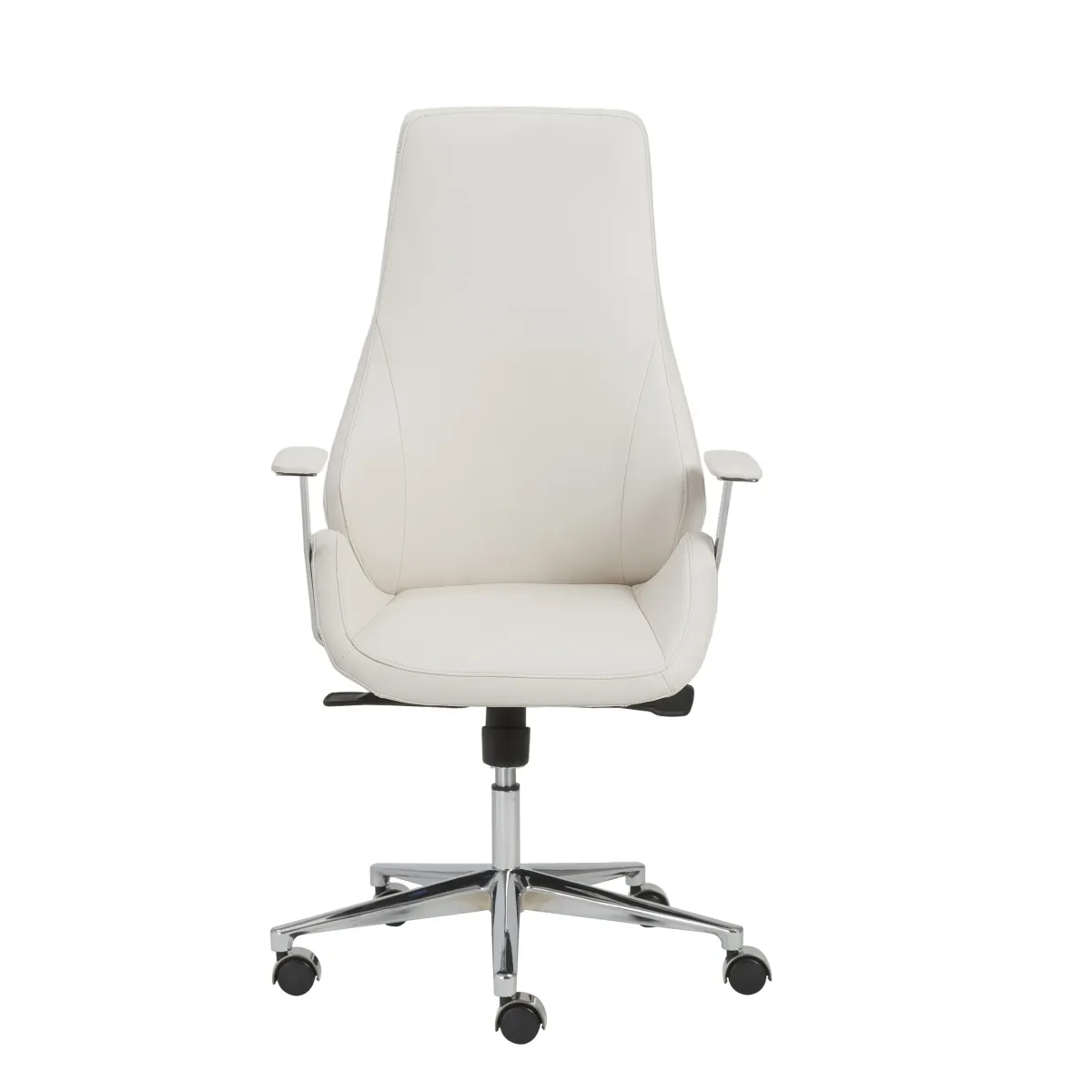 Bergen High Back Office Chair in White with Chromed Steel Base