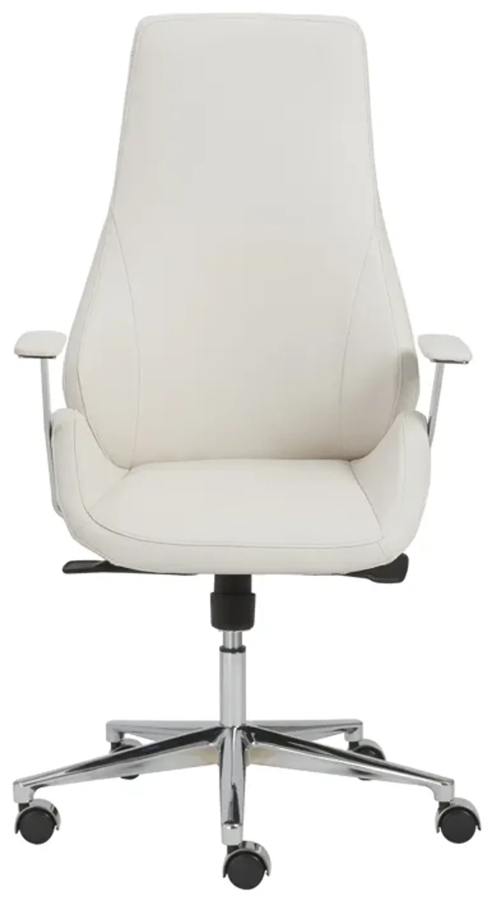 Bergen High Back Office Chair in White with Chromed Steel Base