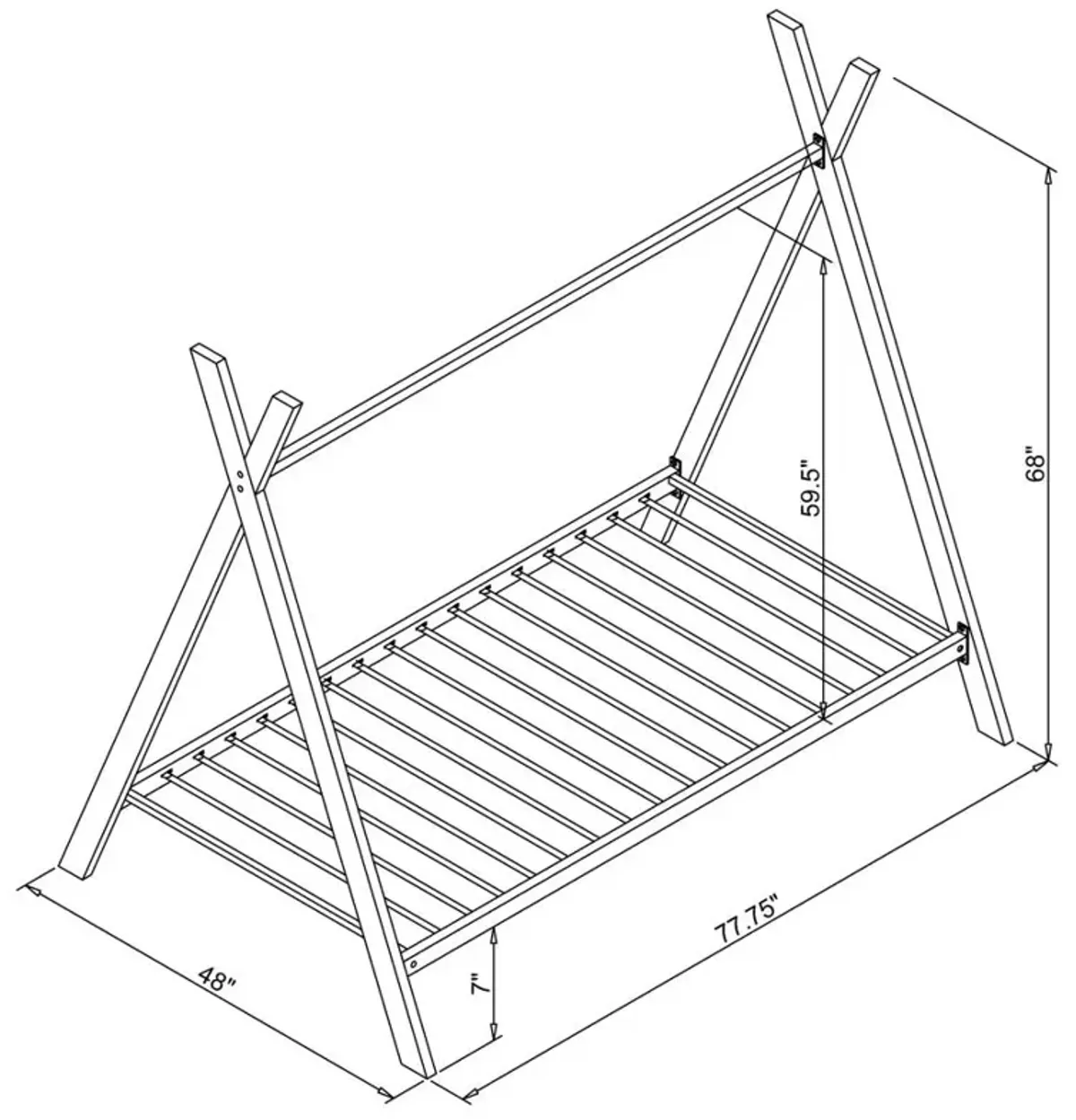 Fultonville Twin Metal Tent Bed Pink