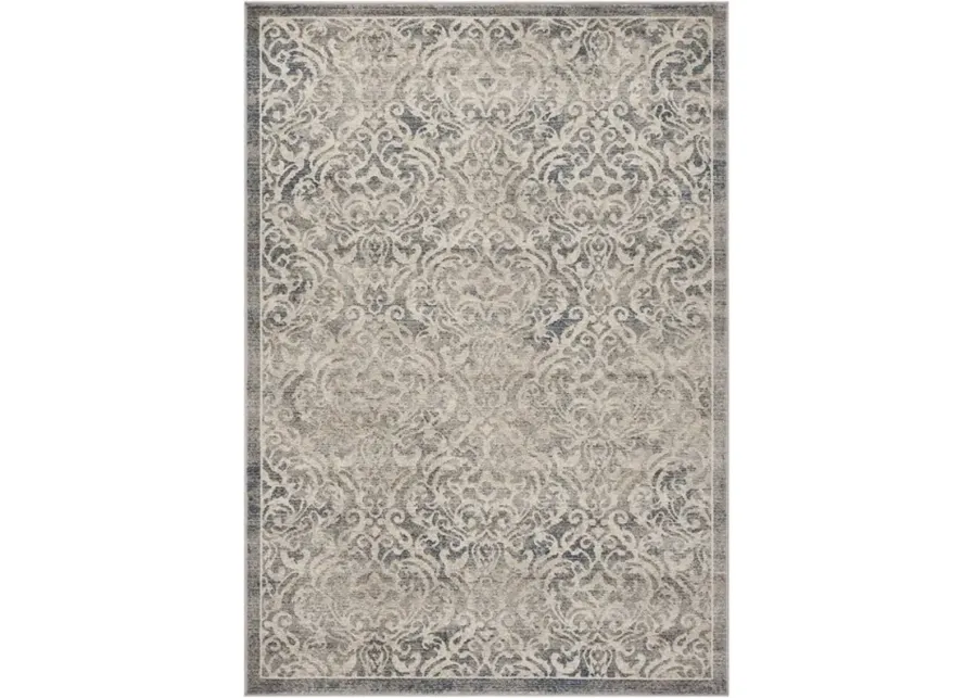 Brentwood 810 Light Grey / Blue 6'-7" X 6'-7" Square Square Powerloomed Rug