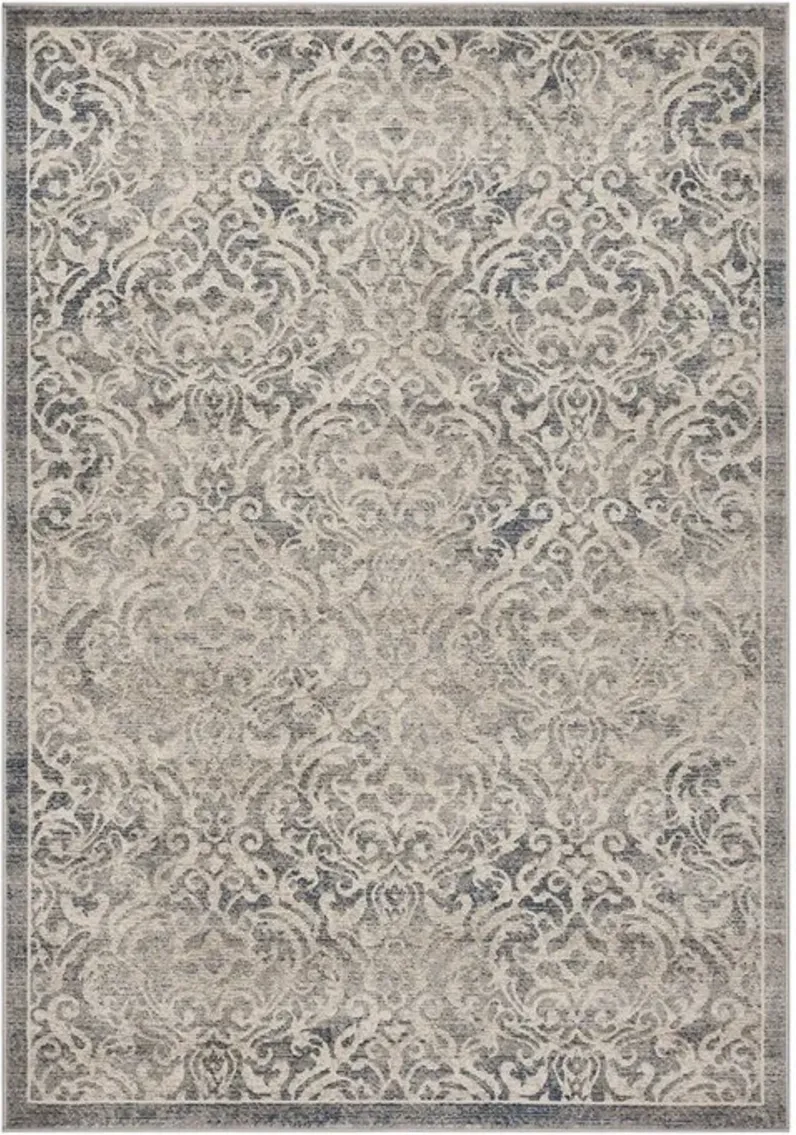 Brentwood 810 Light Grey / Blue 6'-7" X 6'-7" Square Square Powerloomed Rug