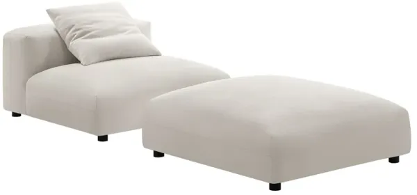 Solace Modular Upholstered Fabric Armless Chair and Ottoman Set by Modway