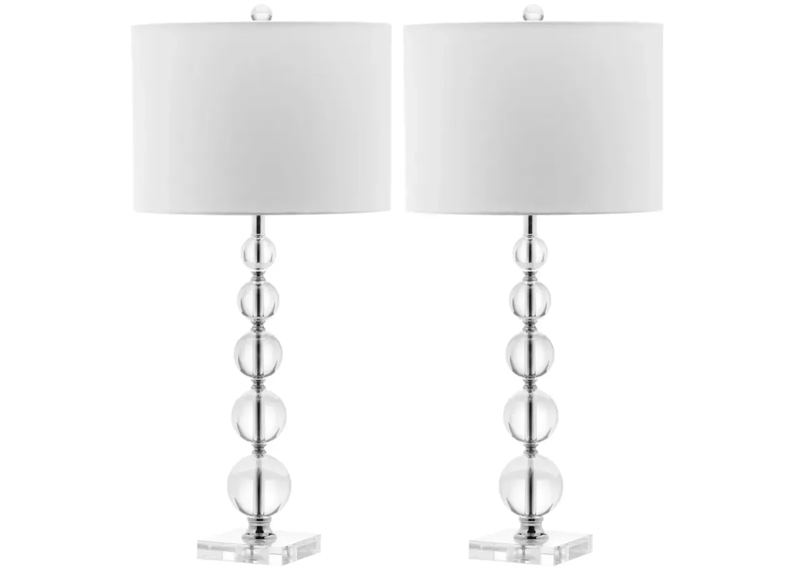 Liam 29-Inch H Stacked Crystal Ball Lamp - Set of 2