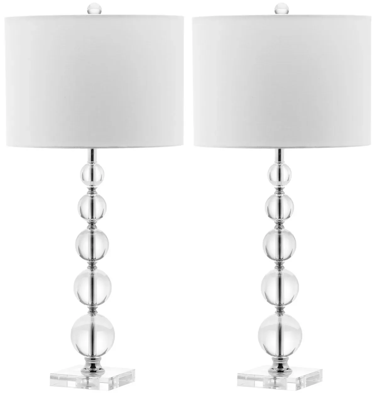 Liam 29-Inch H Stacked Crystal Ball Lamp - Set of 2