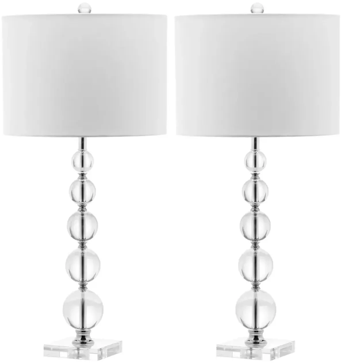 Liam 29-Inch H Stacked Crystal Ball Lamp - Set of 2