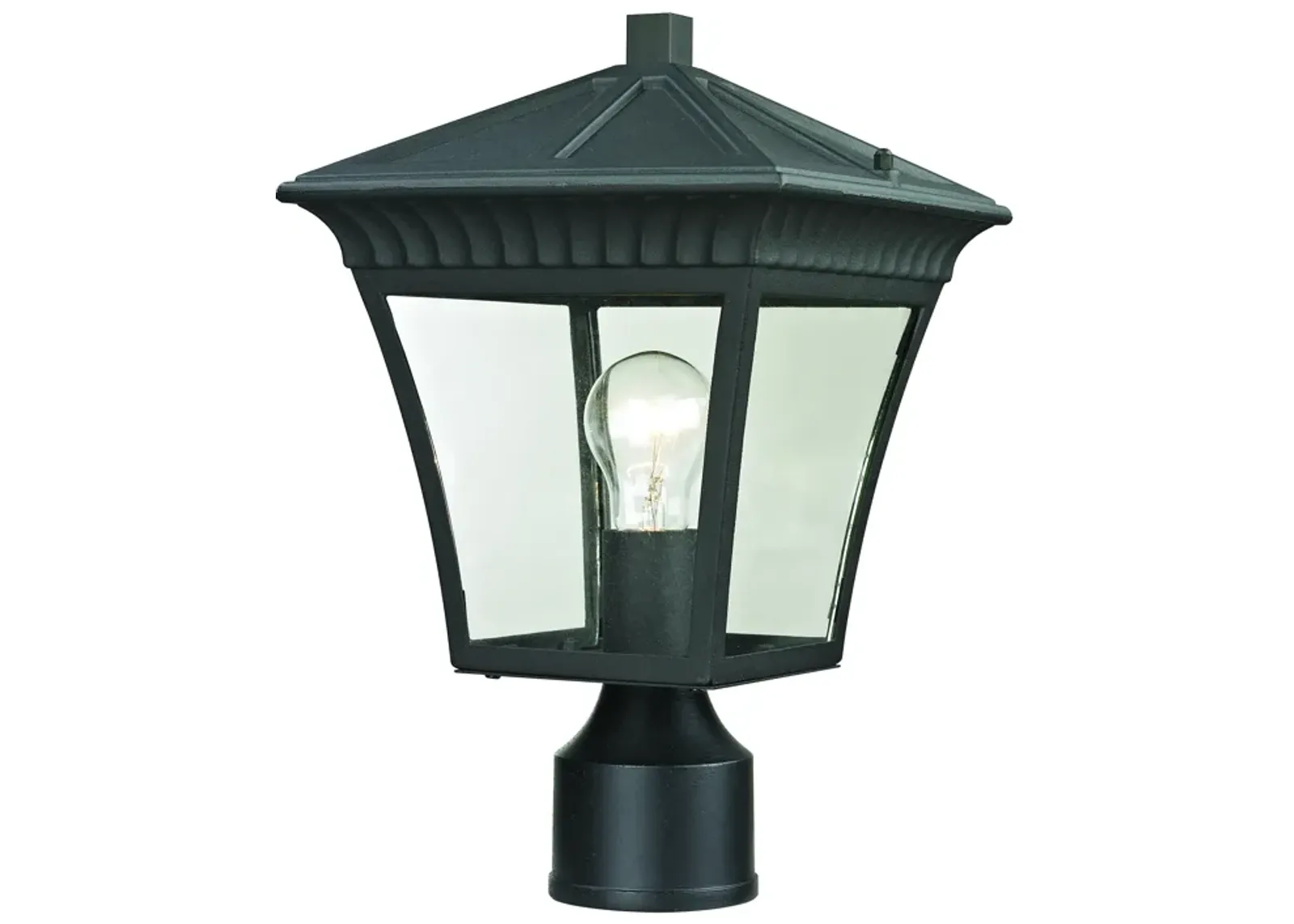 Ridgewood 15" High 1-Light Outdoor Post Light - Matte Textured Black