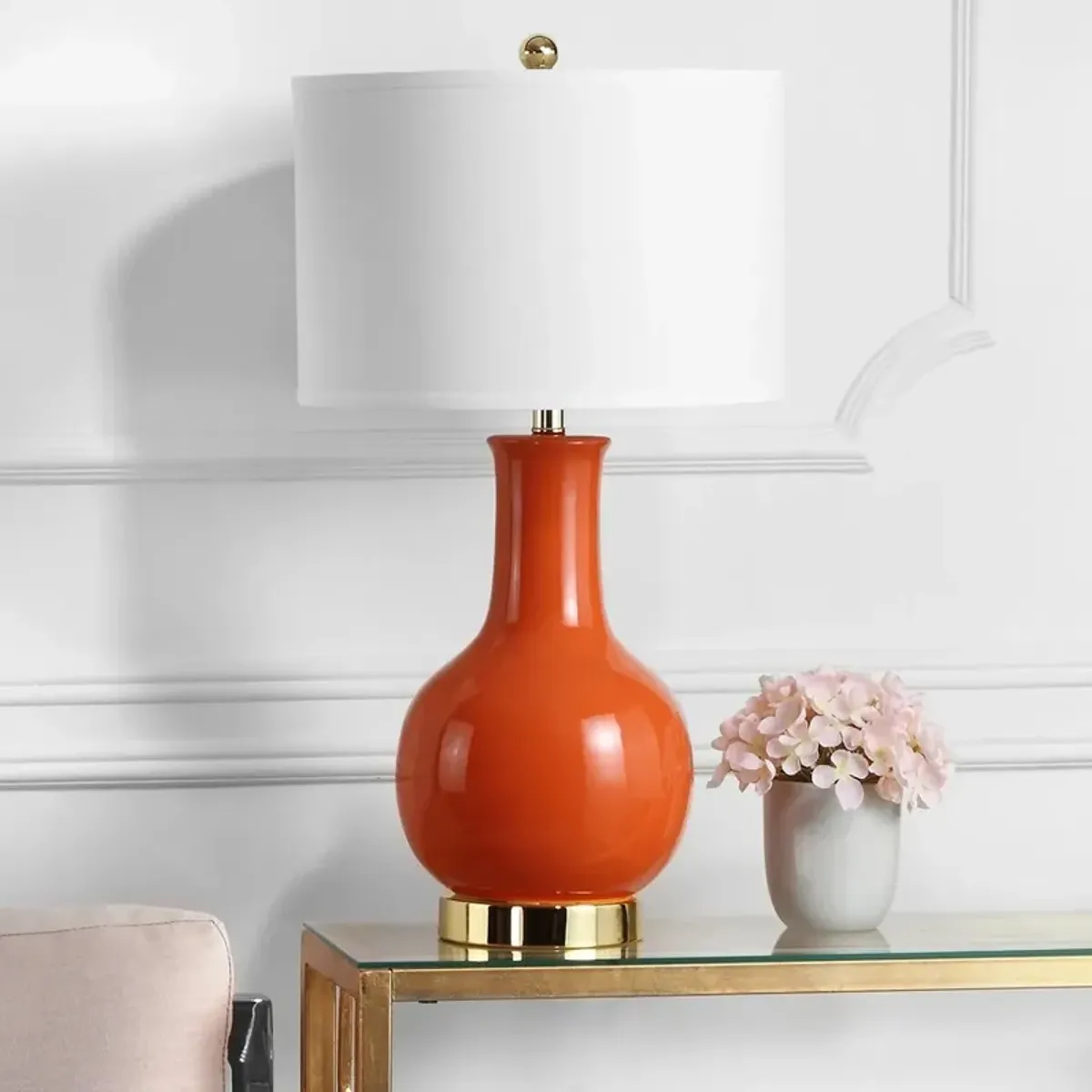 Orange 27.5-Inch H Ceramic Paris Lamp