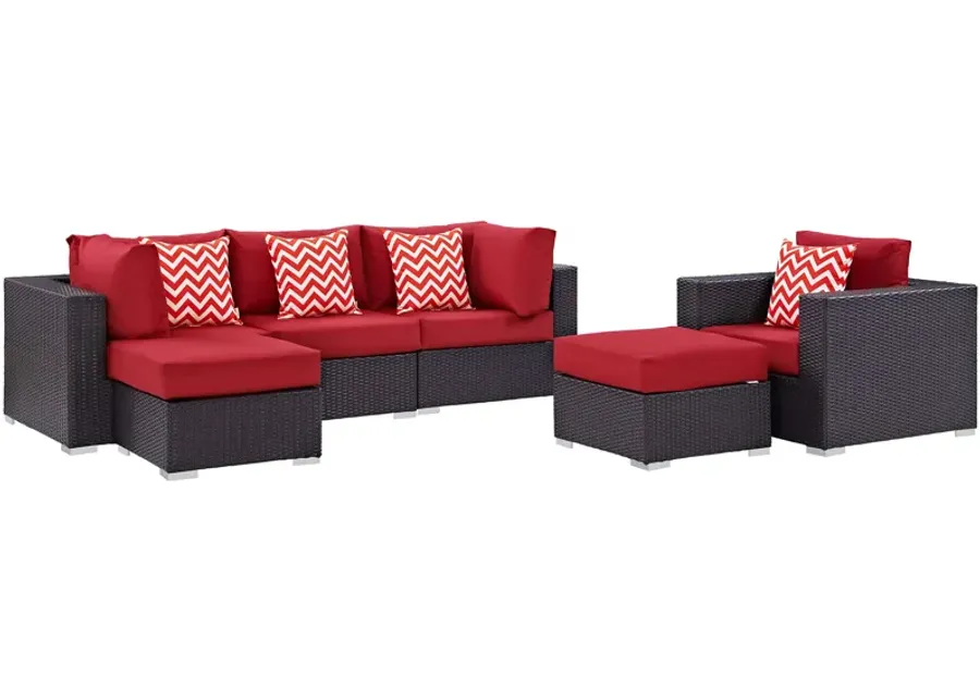 Convene 6 Piece Outdoor Patio Sectional Set