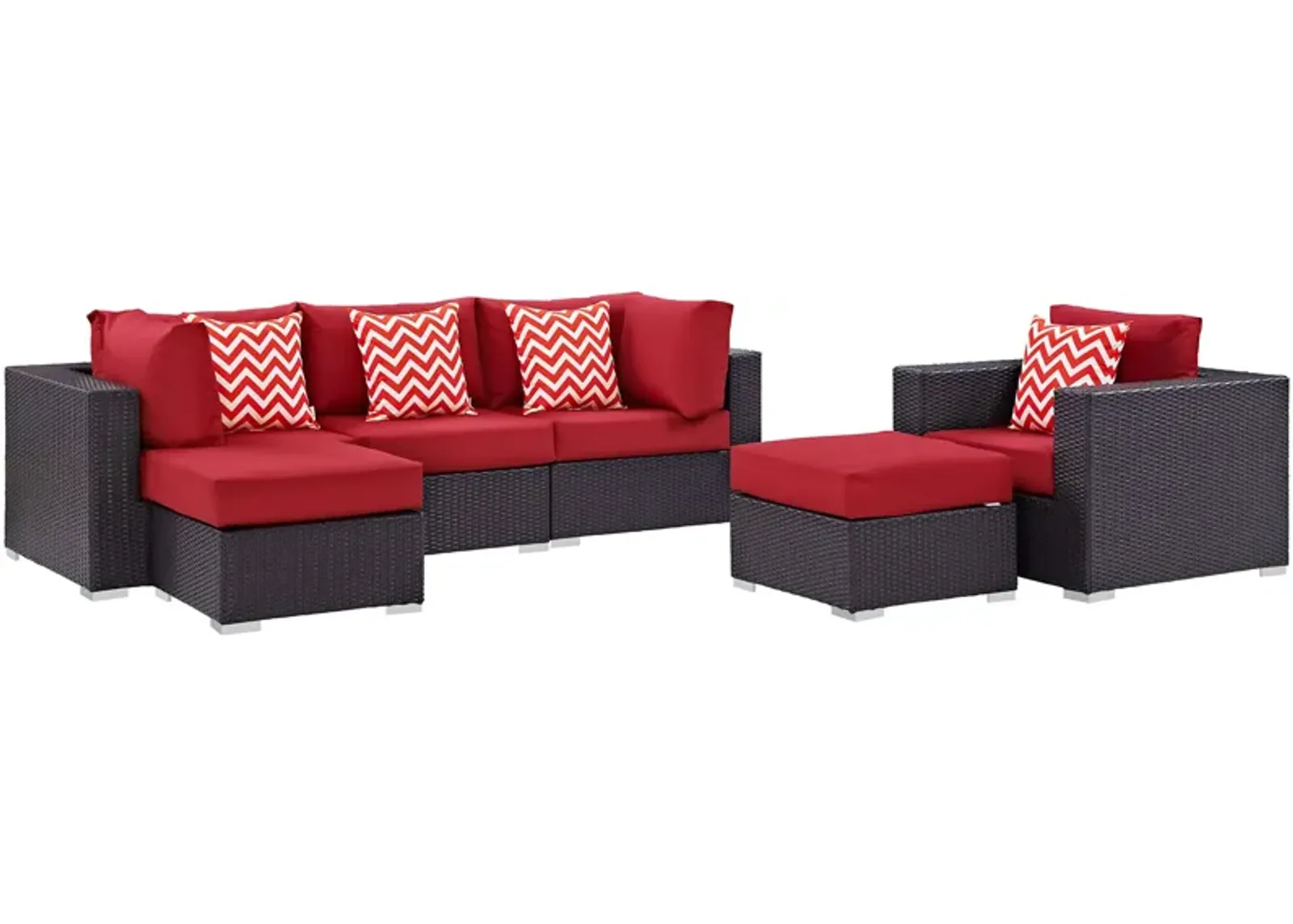 Convene 6 Piece Outdoor Patio Sectional Set