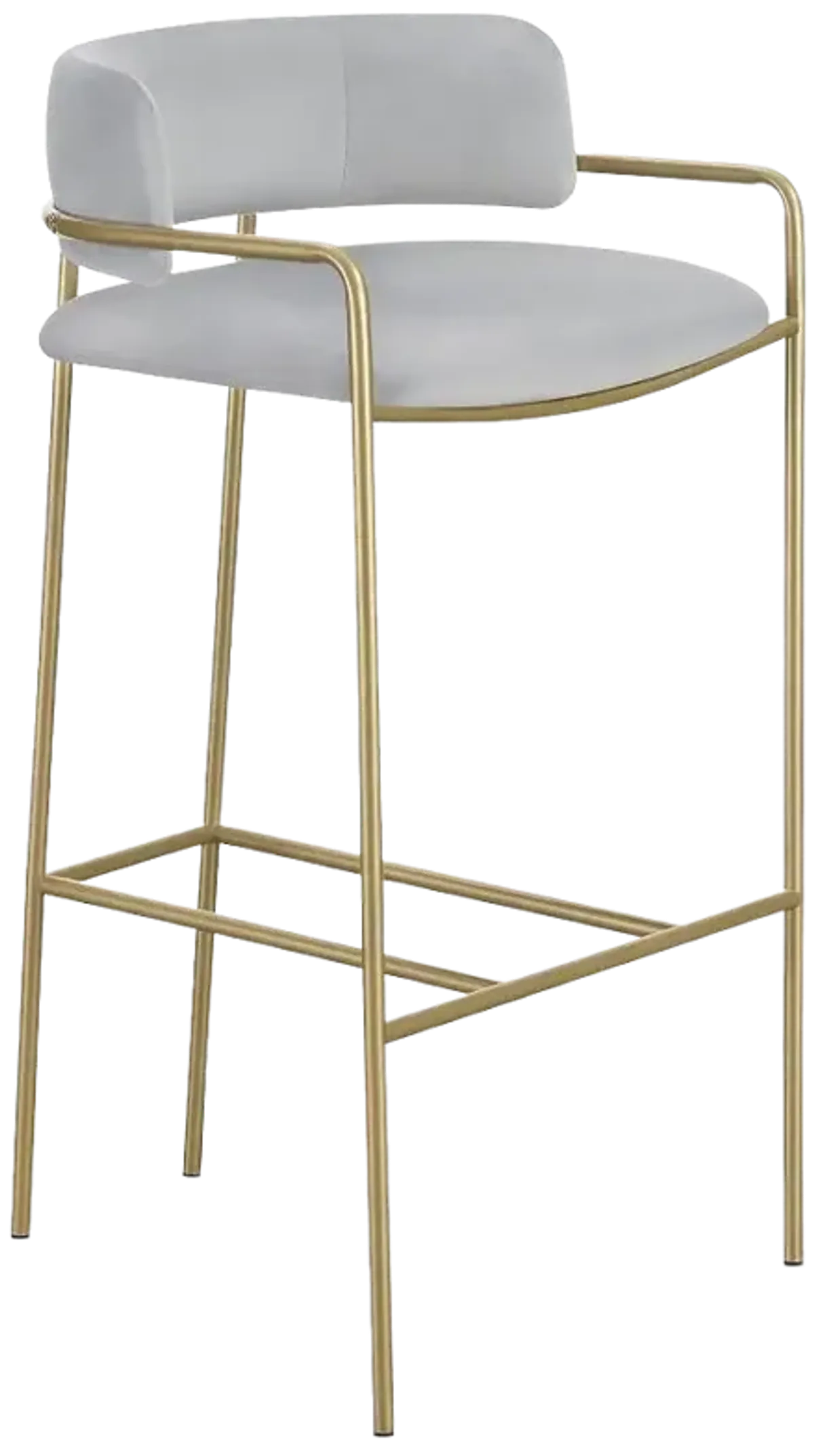 Comstock Upholstered Low Back Stool Grey and Gold