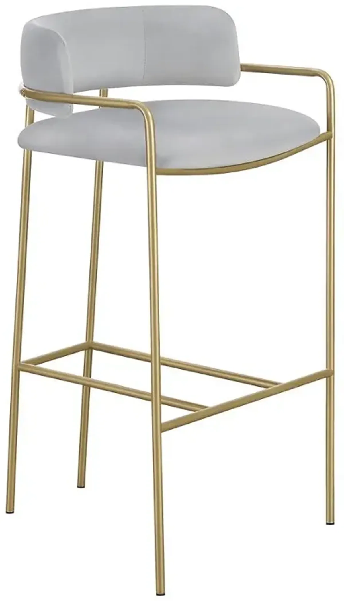 Comstock Upholstered Low Back Stool Grey and Gold