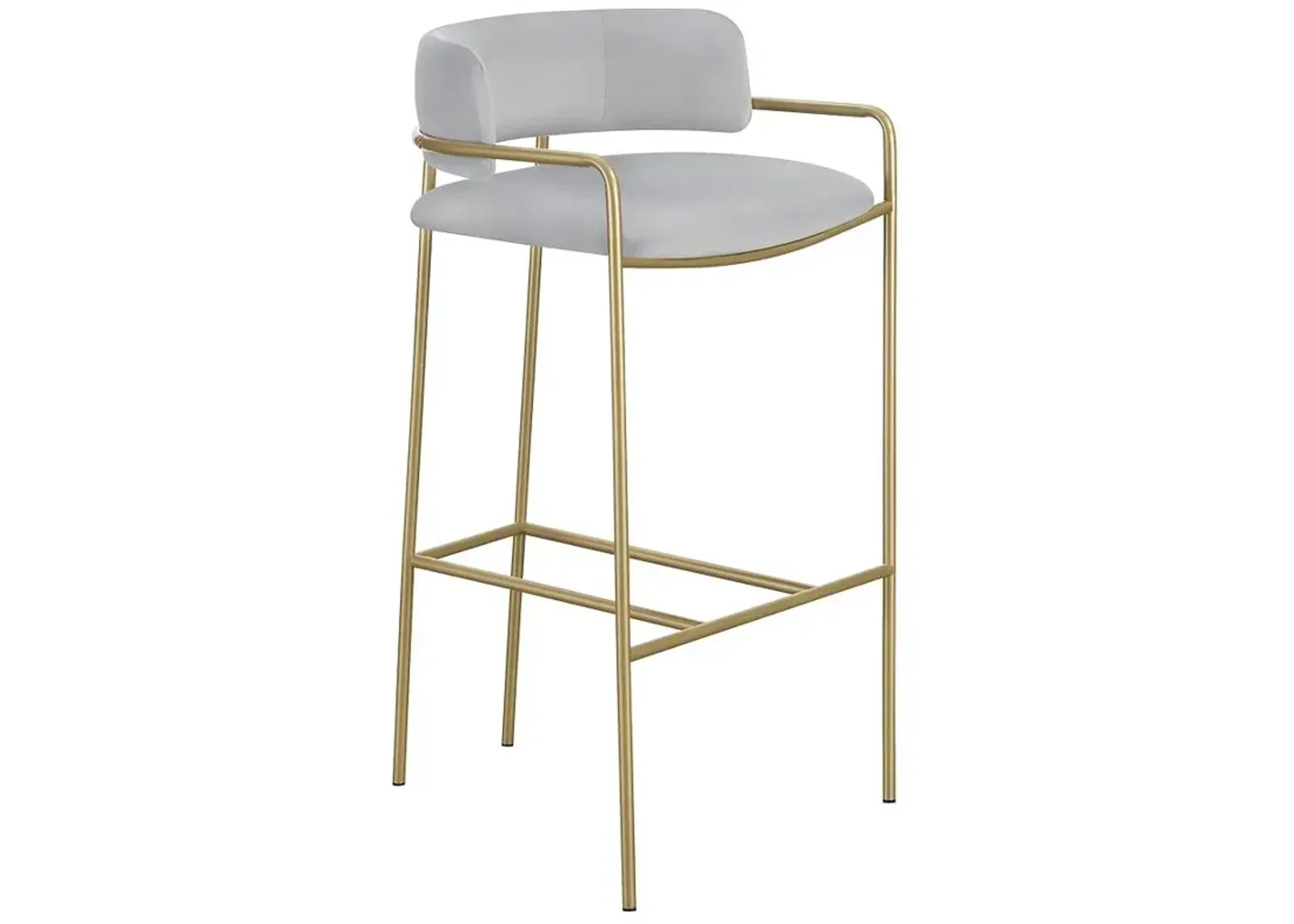 Comstock Upholstered Low Back Stool Grey and Gold