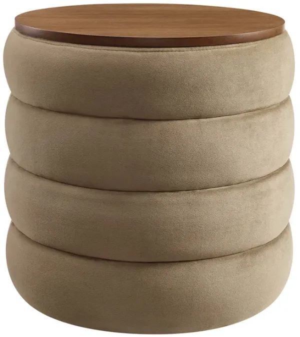 Mezzo Round Performance Velvet Storage Ottoman by Modway