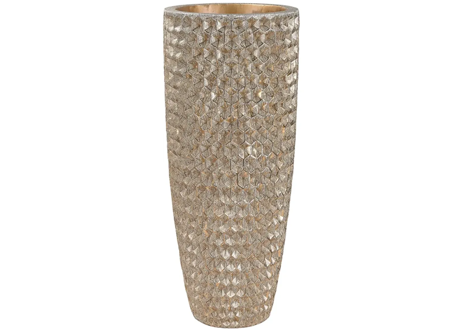 Geometric Textured Vase - Gold