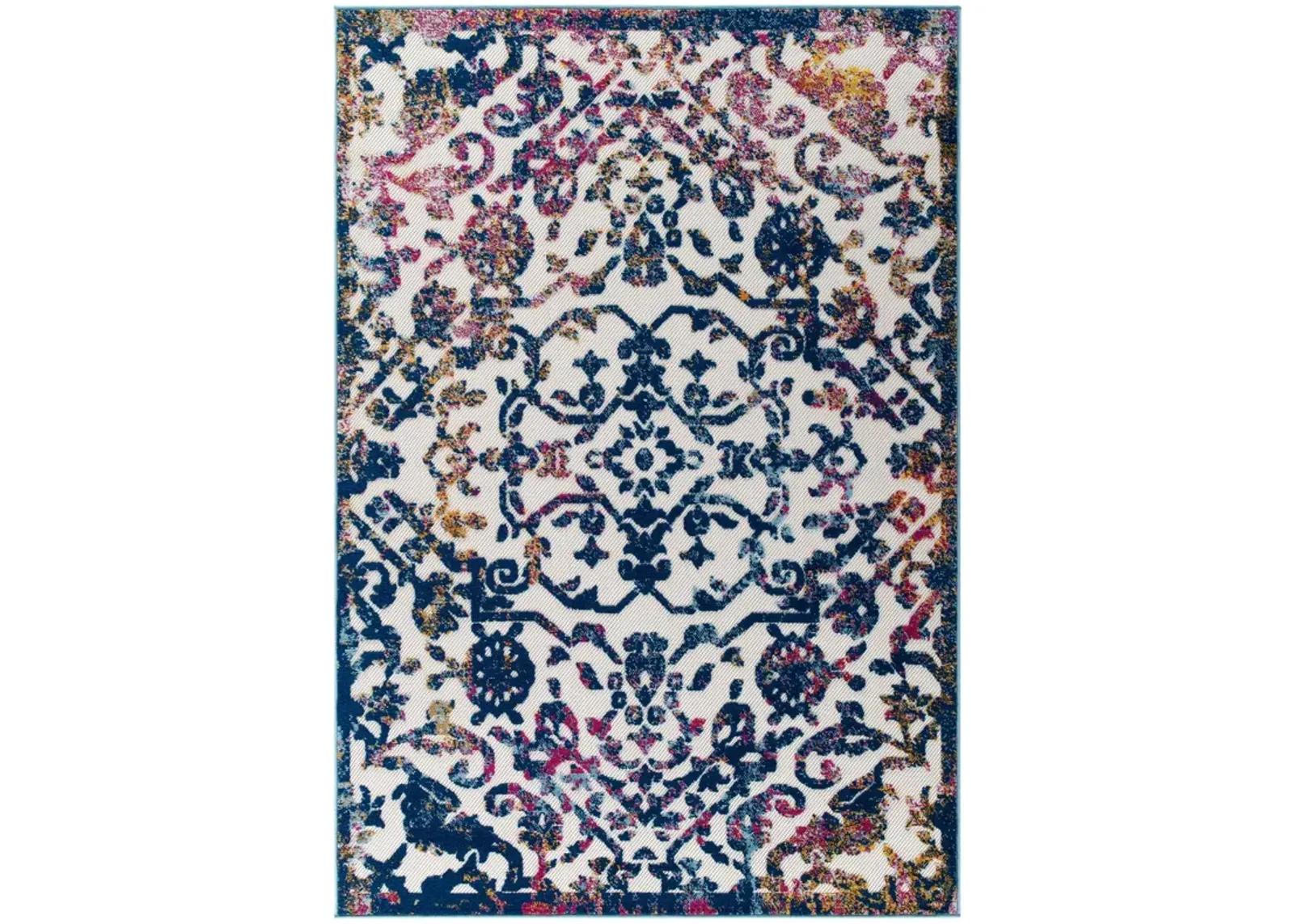 Reflect Primrose Ornate Floral Lattice 8x10 Indoor/Outdoor Area Rug