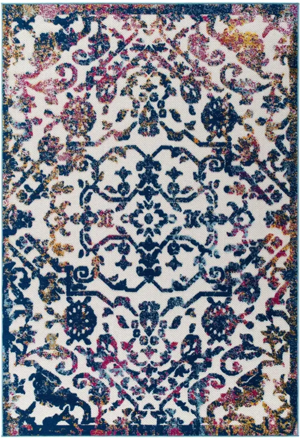 Reflect Primrose Ornate Floral Lattice 8x10 Indoor/Outdoor Area Rug