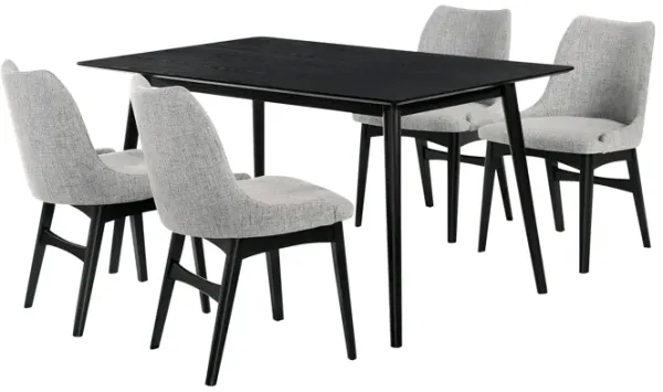 Westmont and Azalea Grey and Black Wood 5 Piece Dining Set