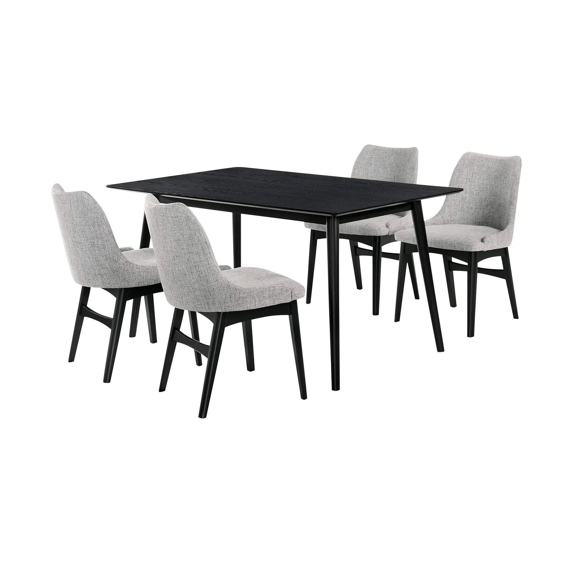 Westmont and Azalea Grey and Black Wood 5 Piece Dining Set