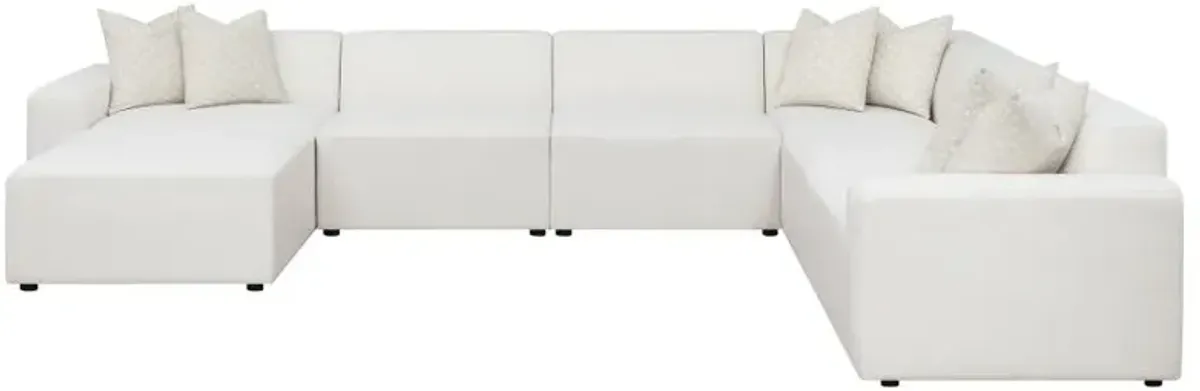 Freddie 7-piece Upholstered Modular Sectional Pearl