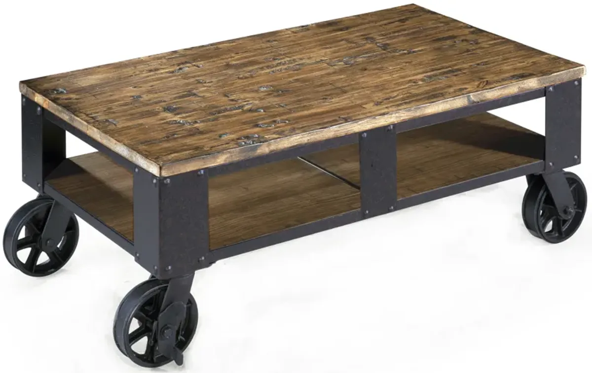Pinebrook Rectangular Cocktail Table (2 braking casters)