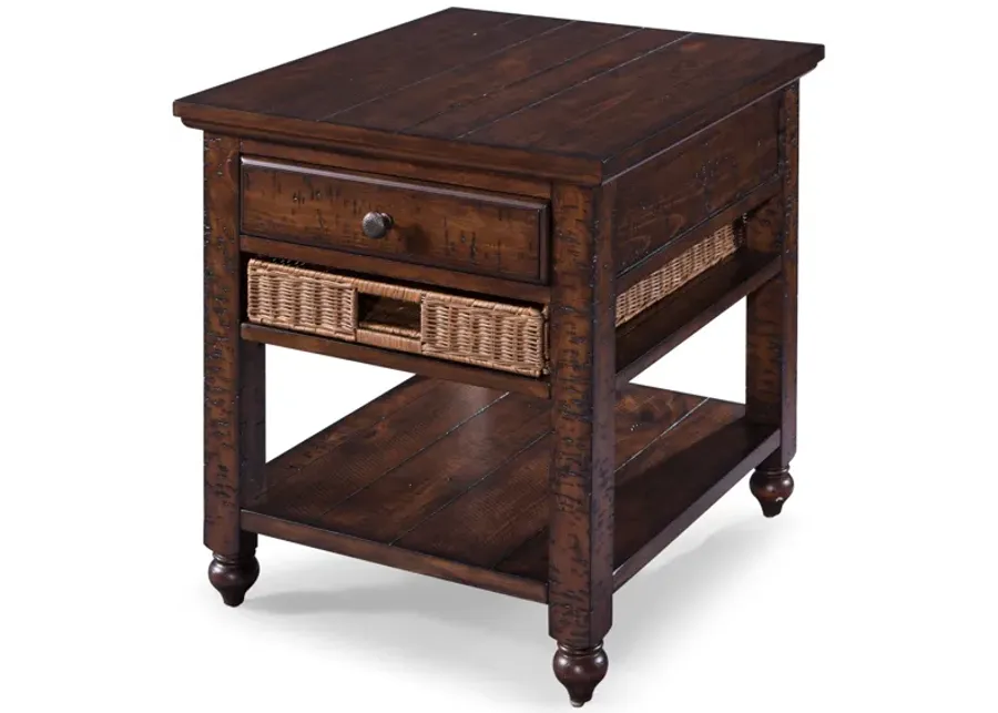 Cottage Lane Wood Rectangular End Table