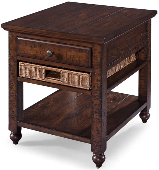 Cottage Lane Wood Rectangular End Table