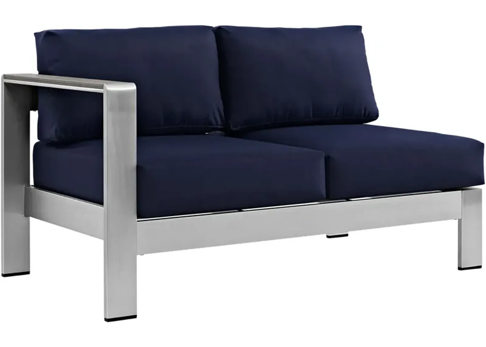 Shore Left-Arm Corner Sectional Outdoor Patio Aluminum Loveseat