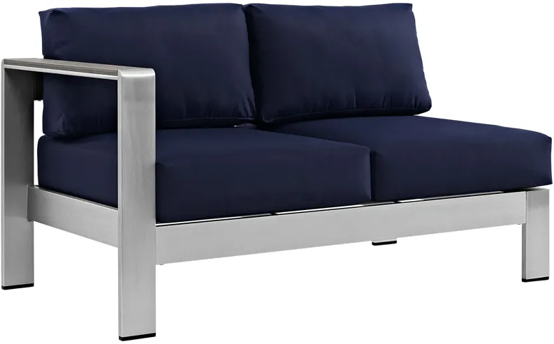 Shore Left-Arm Corner Sectional Outdoor Patio Aluminum Loveseat