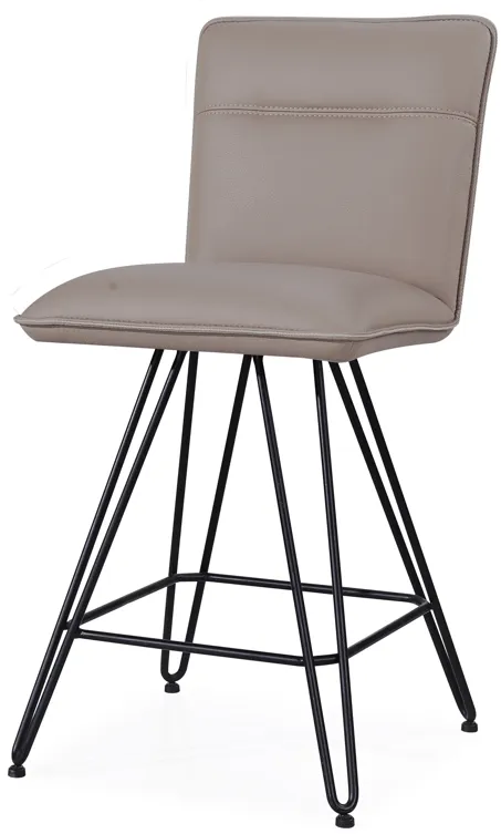 Demi Hairpin Leg Swivel Counter Stool in Taupe