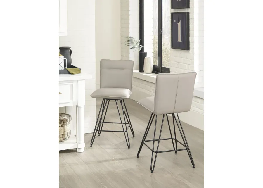 Demi Hairpin Leg Swivel Counter Stool in Taupe