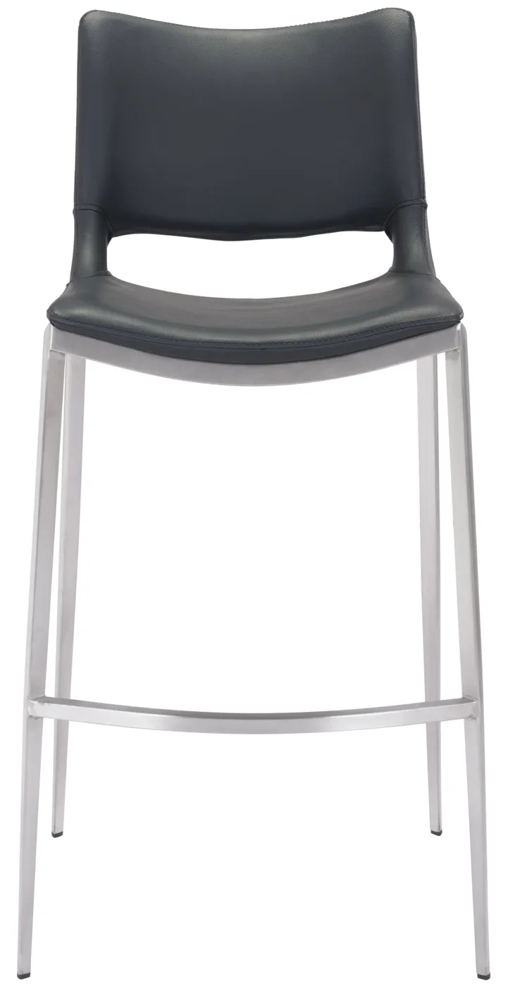 Ace Barstool (Set of 2) Black & Silver