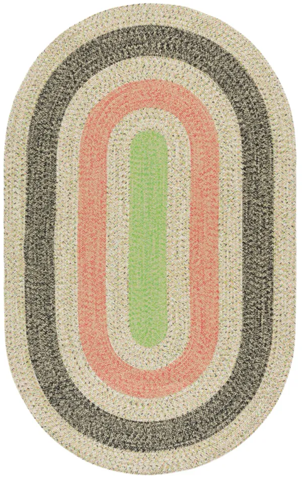 BRAIDED Hand Woven 6' x 9' Oval area rug
