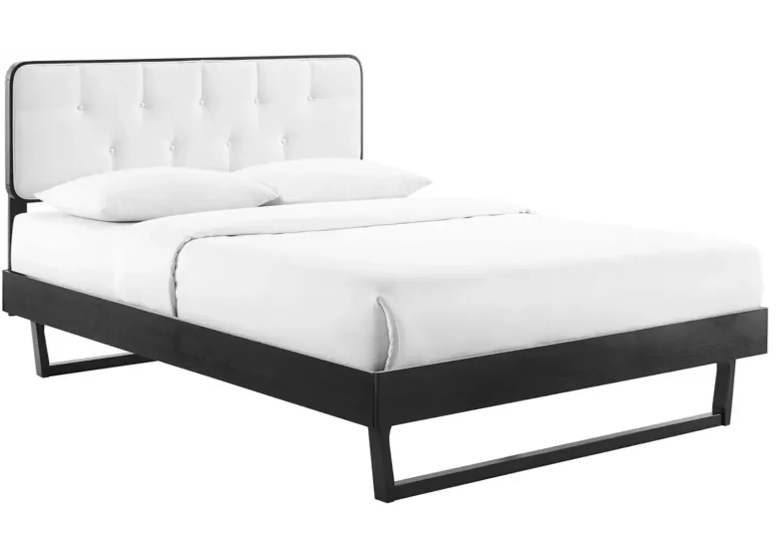 Bridgette Full Wood Platform Bed With Angular Frame