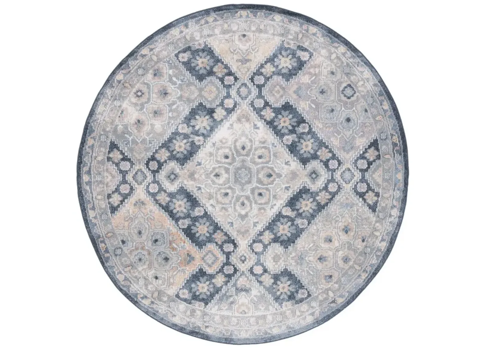 BLAIR WASHABLE 220 Blue 6'-7' X 6'-7' Round Round Rug