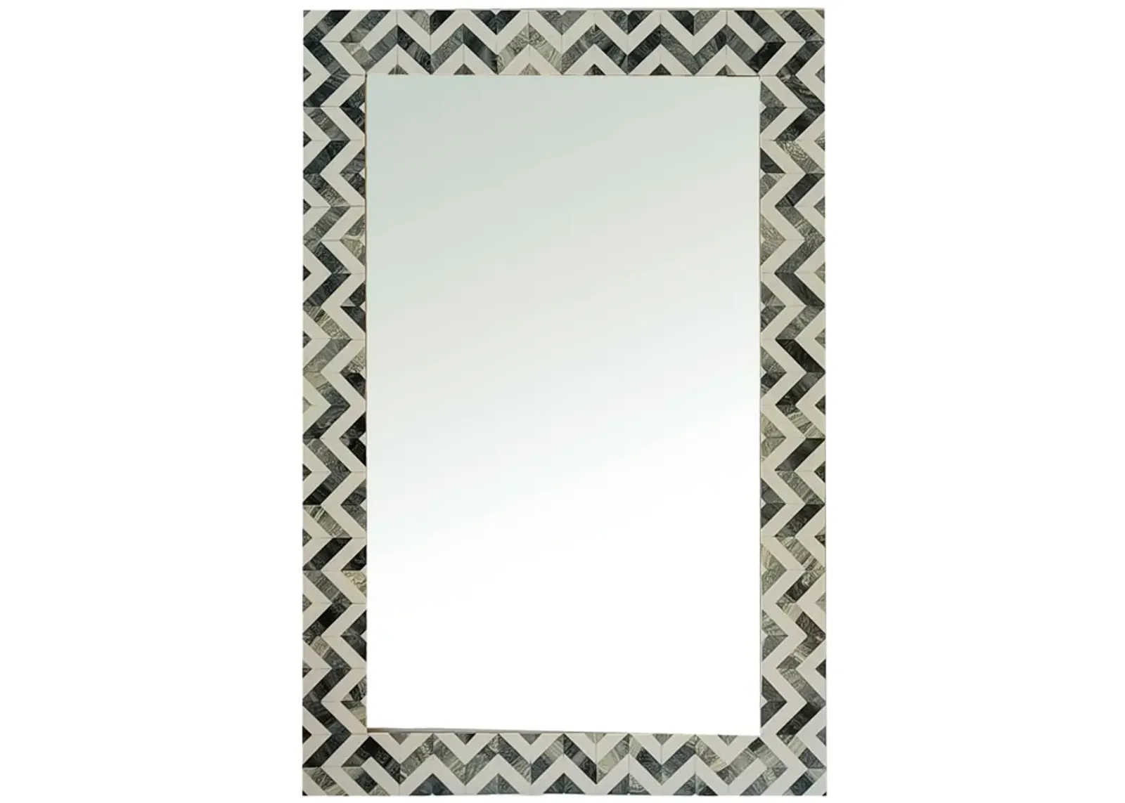 Resin 24x36 Chevron Rect Mirror Gray/wht