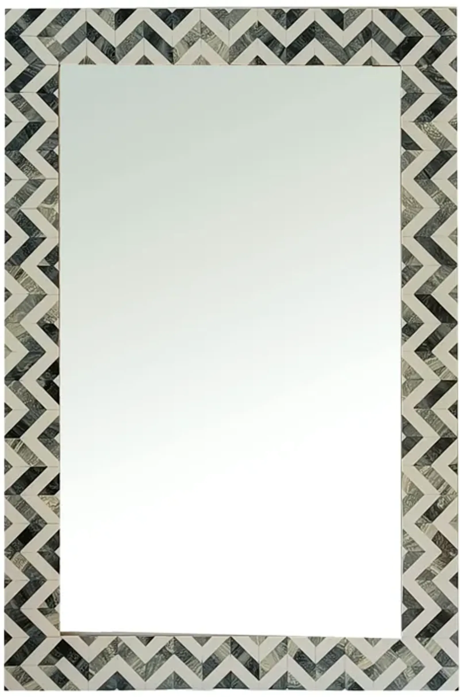 Resin 24x36 Chevron Rect Mirror Gray/wht