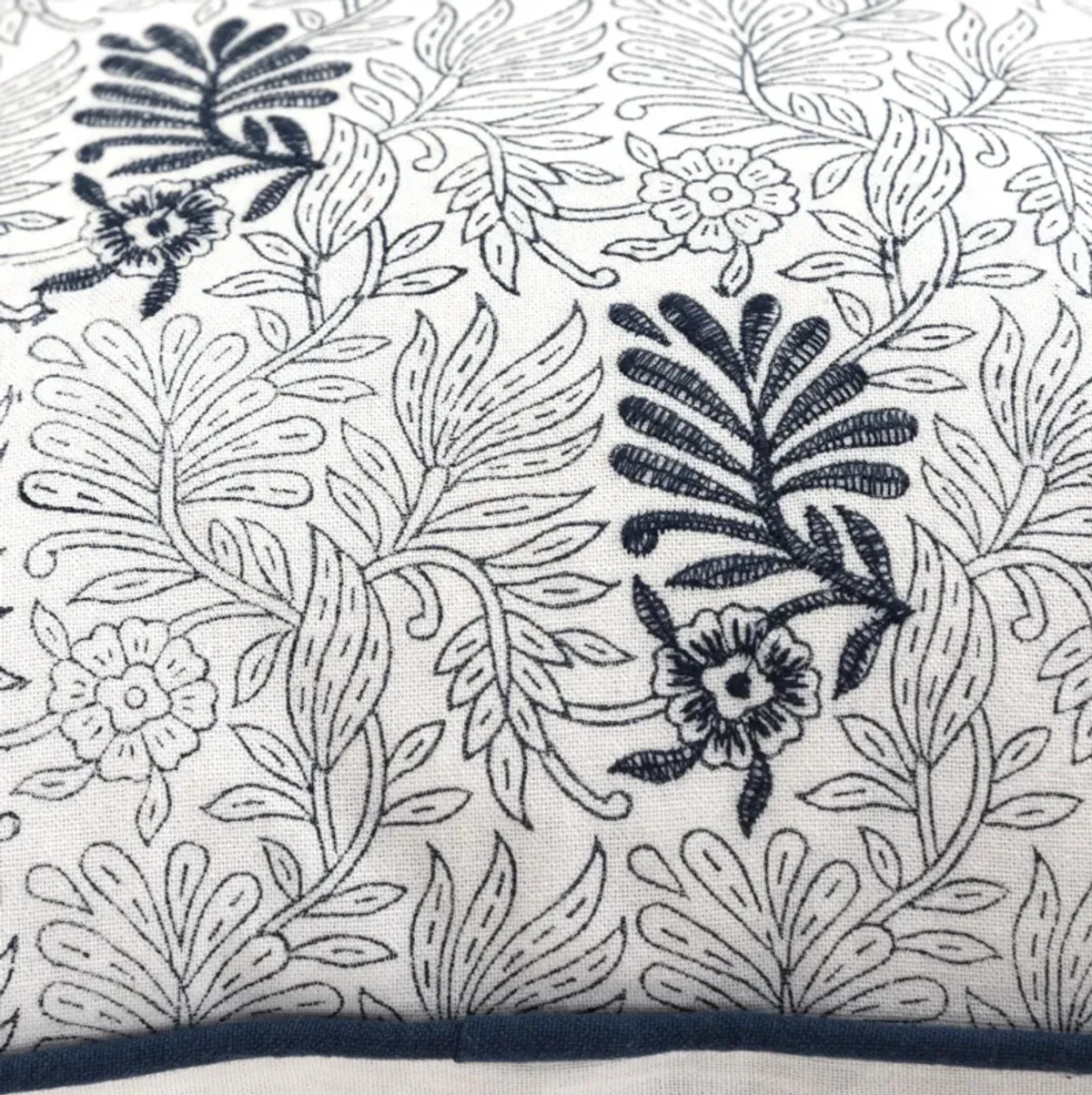 Botanical Blue/Natural  Pillow