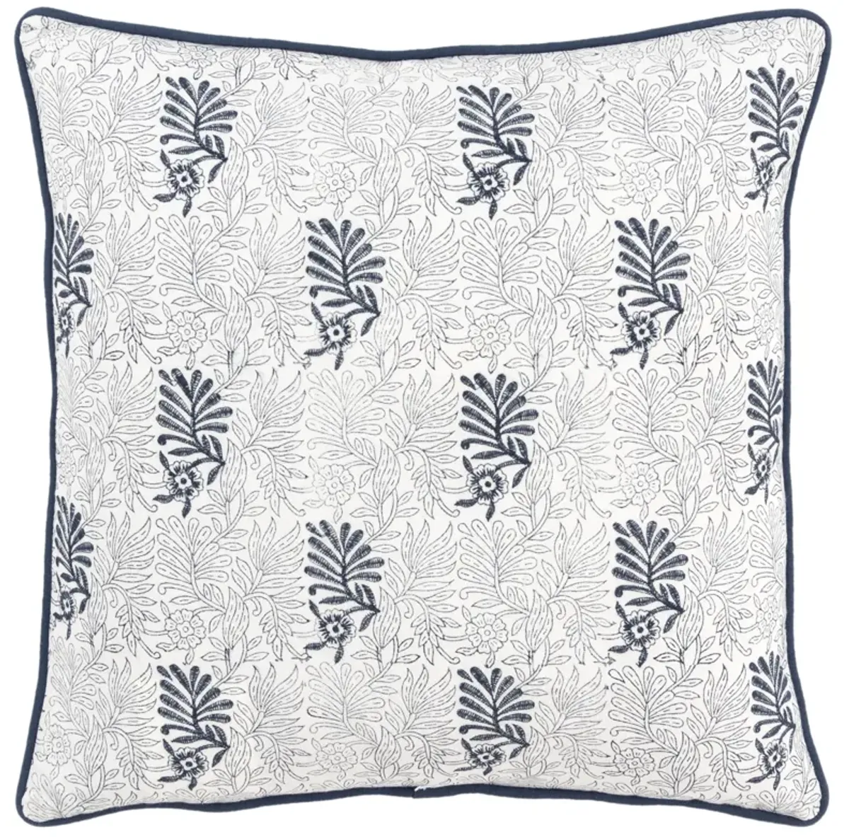 Botanical Blue/Natural  Pillow