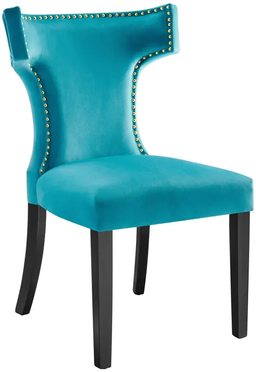 Curve Performance Velvet Dining Chairs - Set of 2