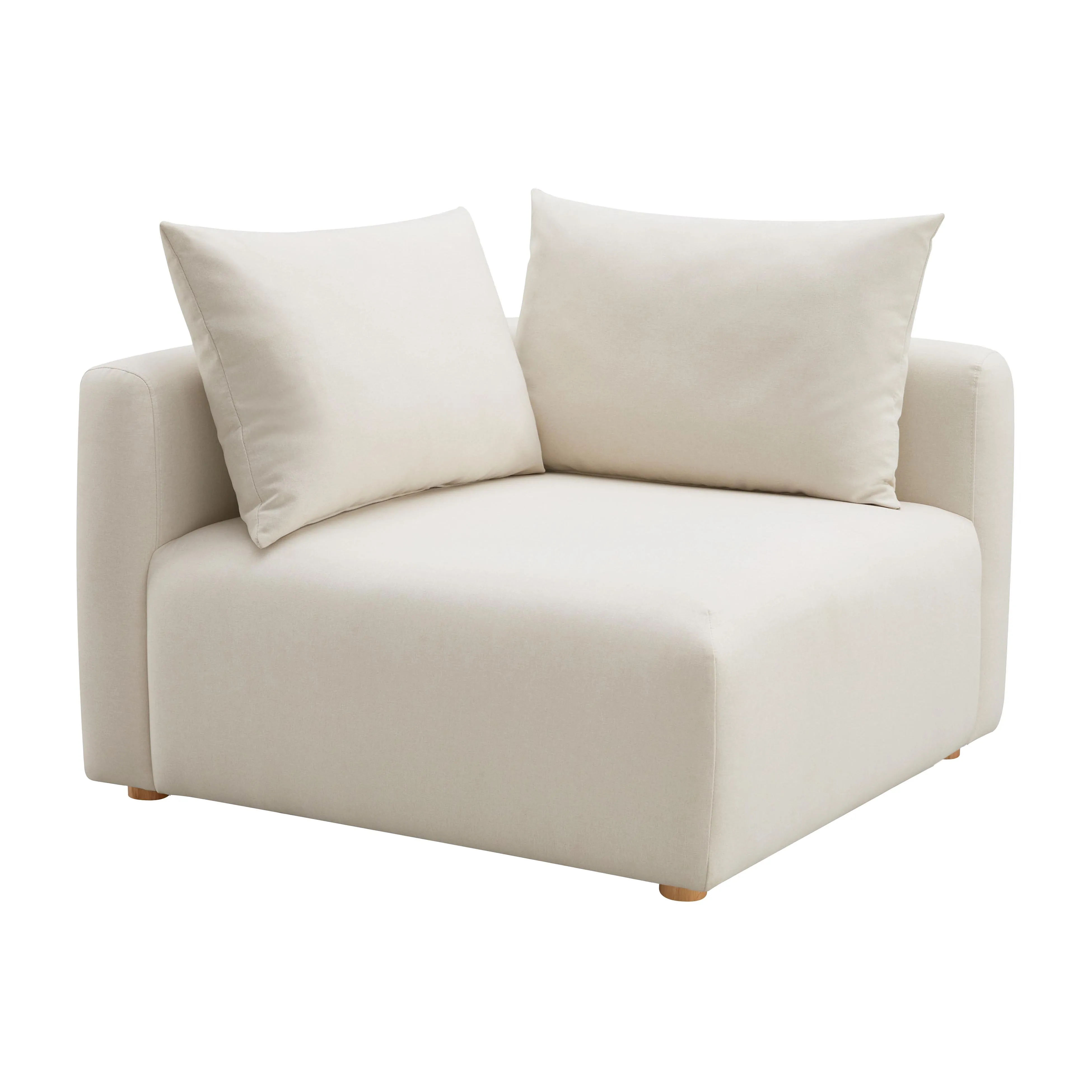 Hangover Cream Linen Modular Corner Chair