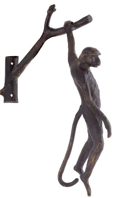 Aluminum Monkey Wall Hook - Dark