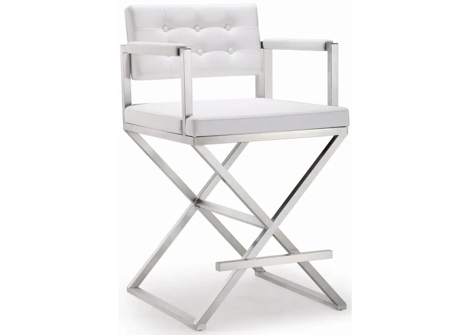 director white stainless steel counter stool