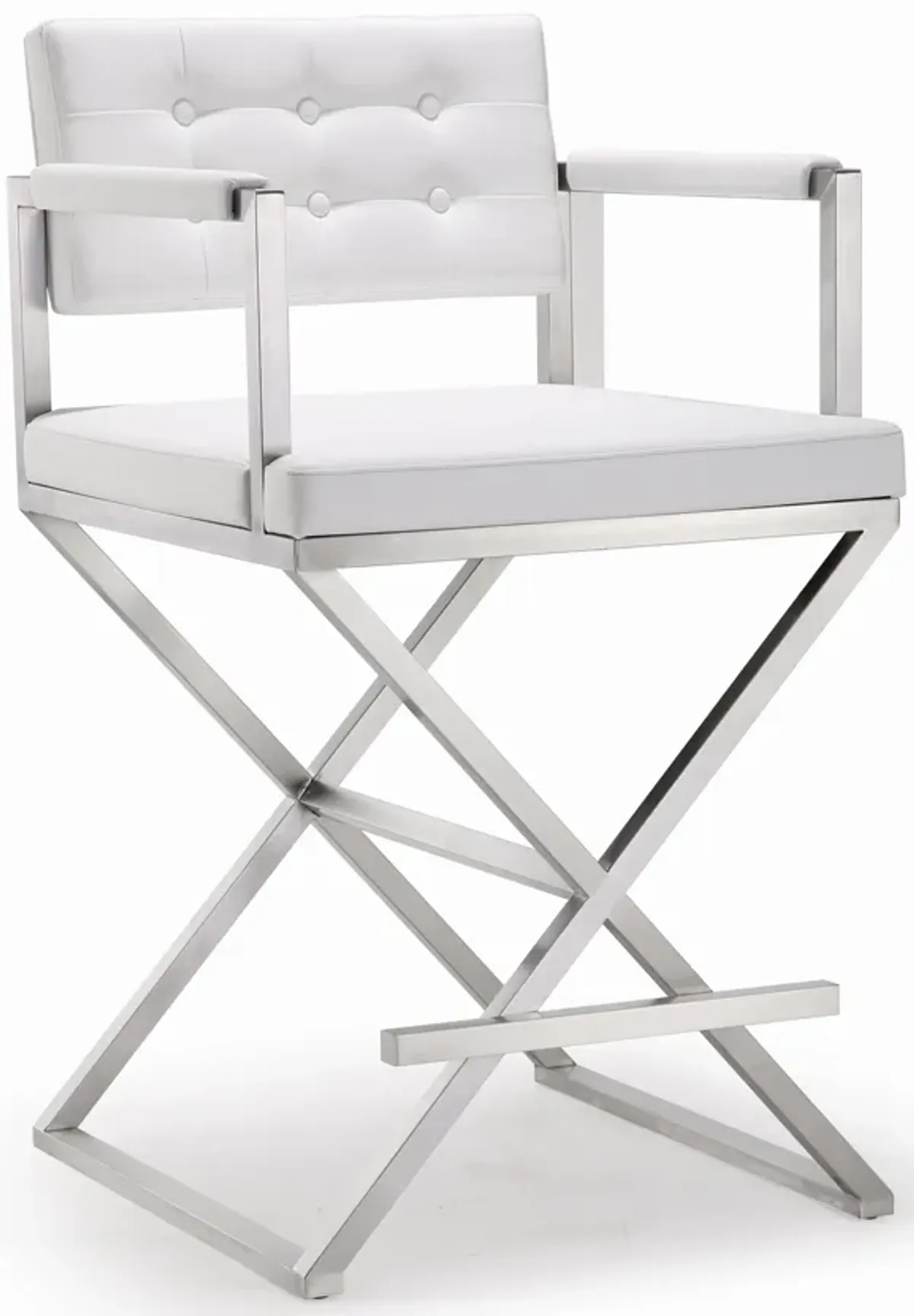 director white stainless steel counter stool