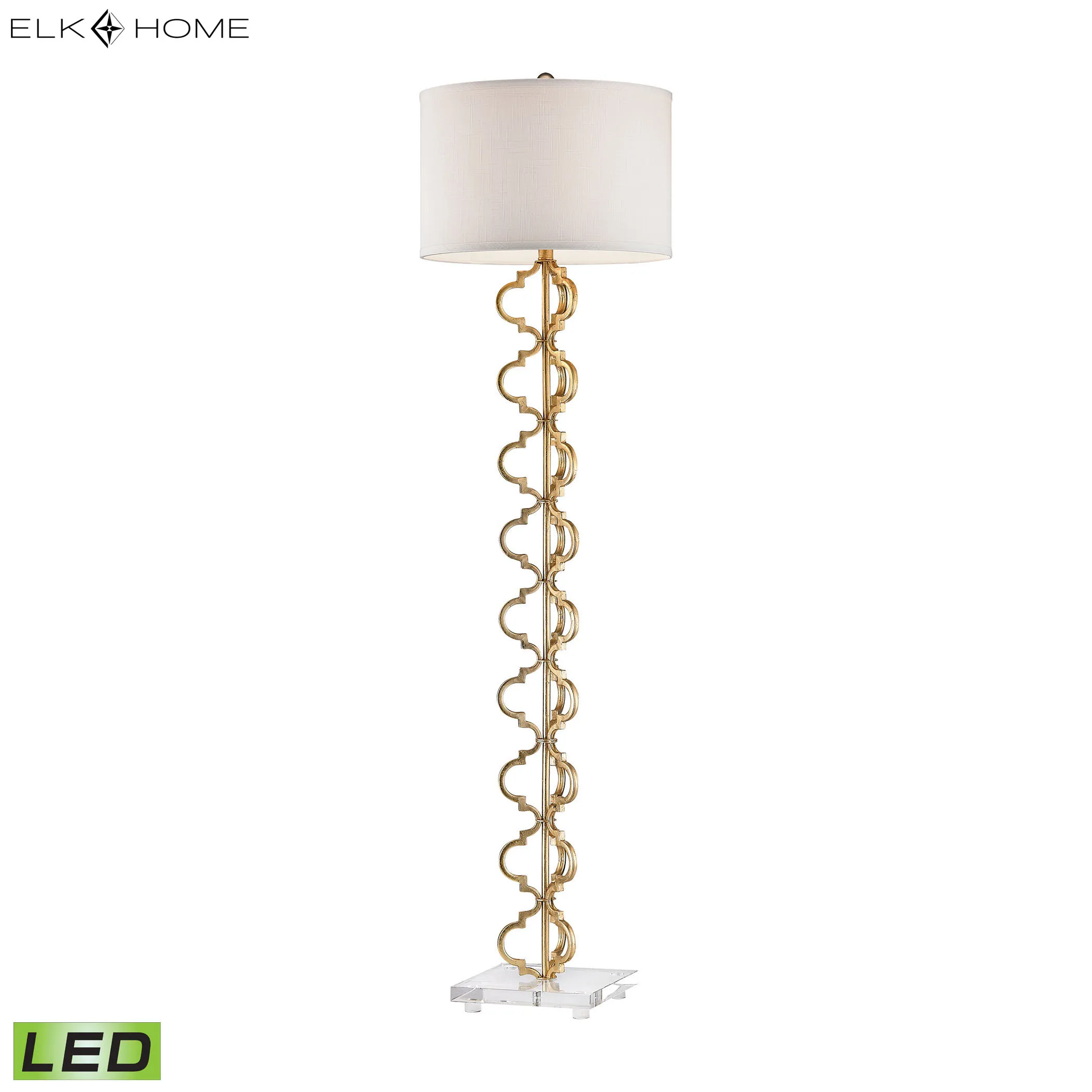 Castile 62'' High 1-Light Floor Lamp - Gold Leaf - Includes LED Bulb