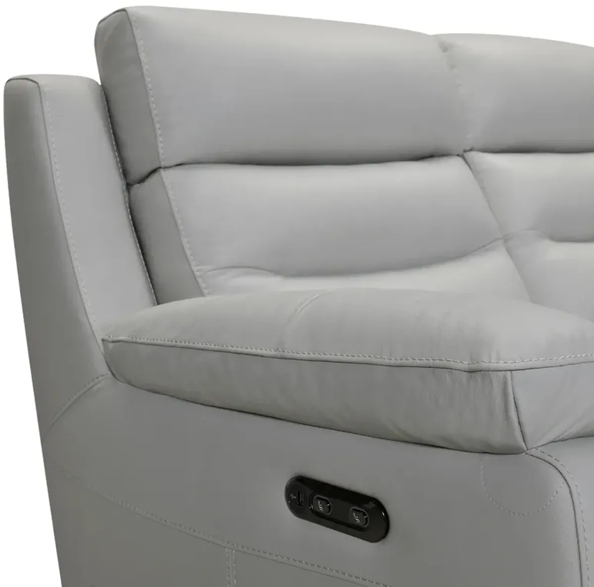 Hayward 82" Dove Gray Genuine Leather Power Reclining Loveseat