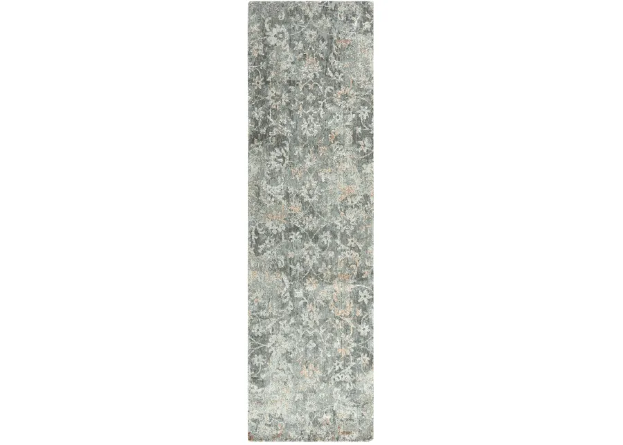 Artistry Gray Classic NZ Wool/Tencel Blend 2'6" x 8' Runner Rug