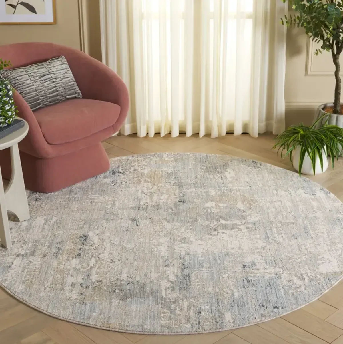 TREASURE 450 SAGE  6'-7' x 6'-7' Round Round Rug