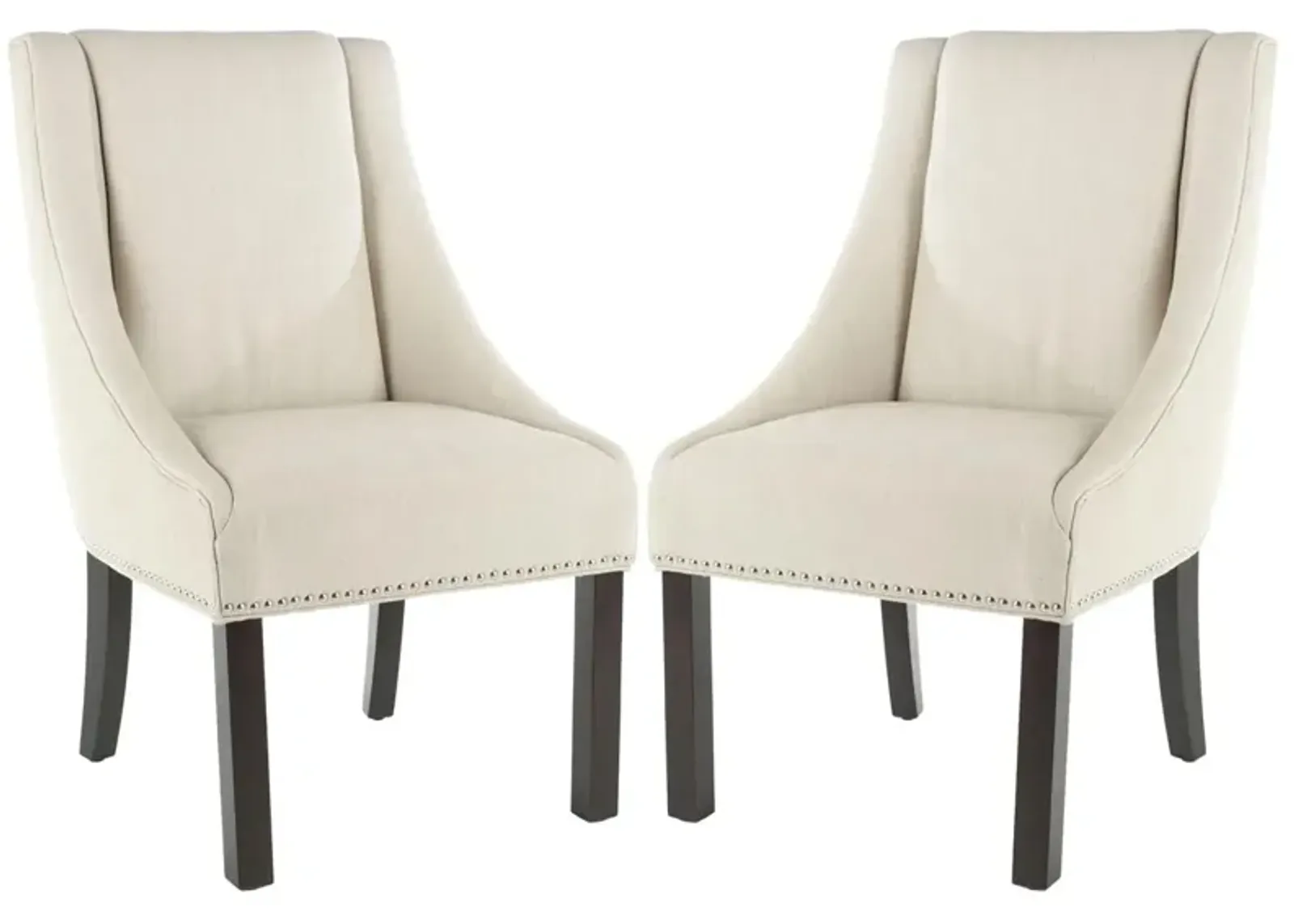 MORRIS 20''H SLOPING ARM DINING CHAIR (SET OF 2) - SILVER NAIL HEADS