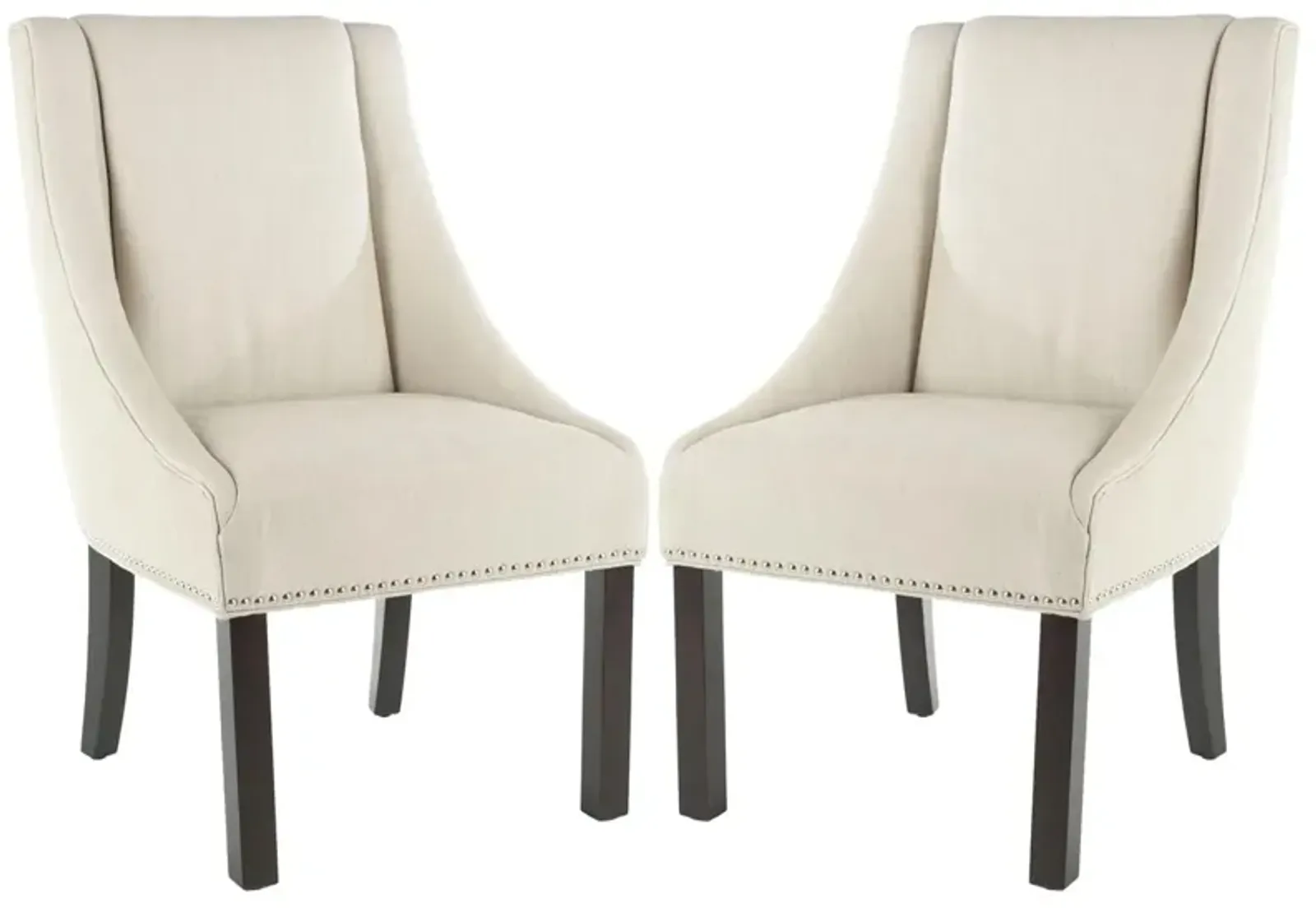 MORRIS 20''H SLOPING ARM DINING CHAIR (SET OF 2) - SILVER NAIL HEADS