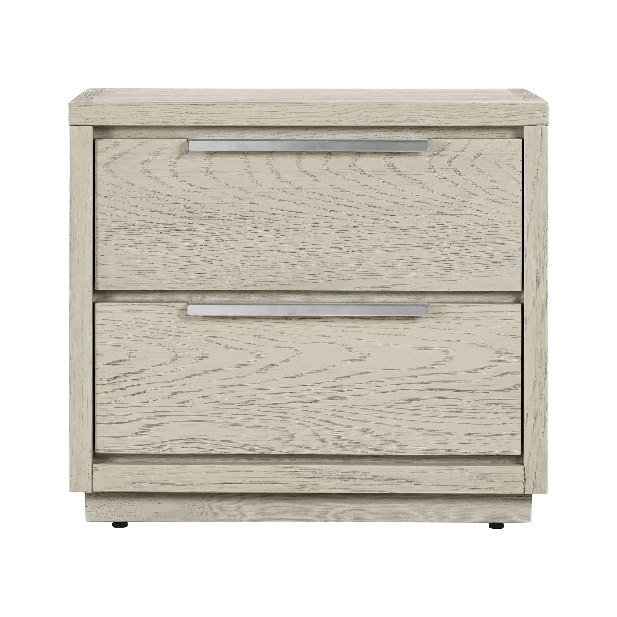 Abbey 2 Drawer Nightstand in Gray Oak Wood